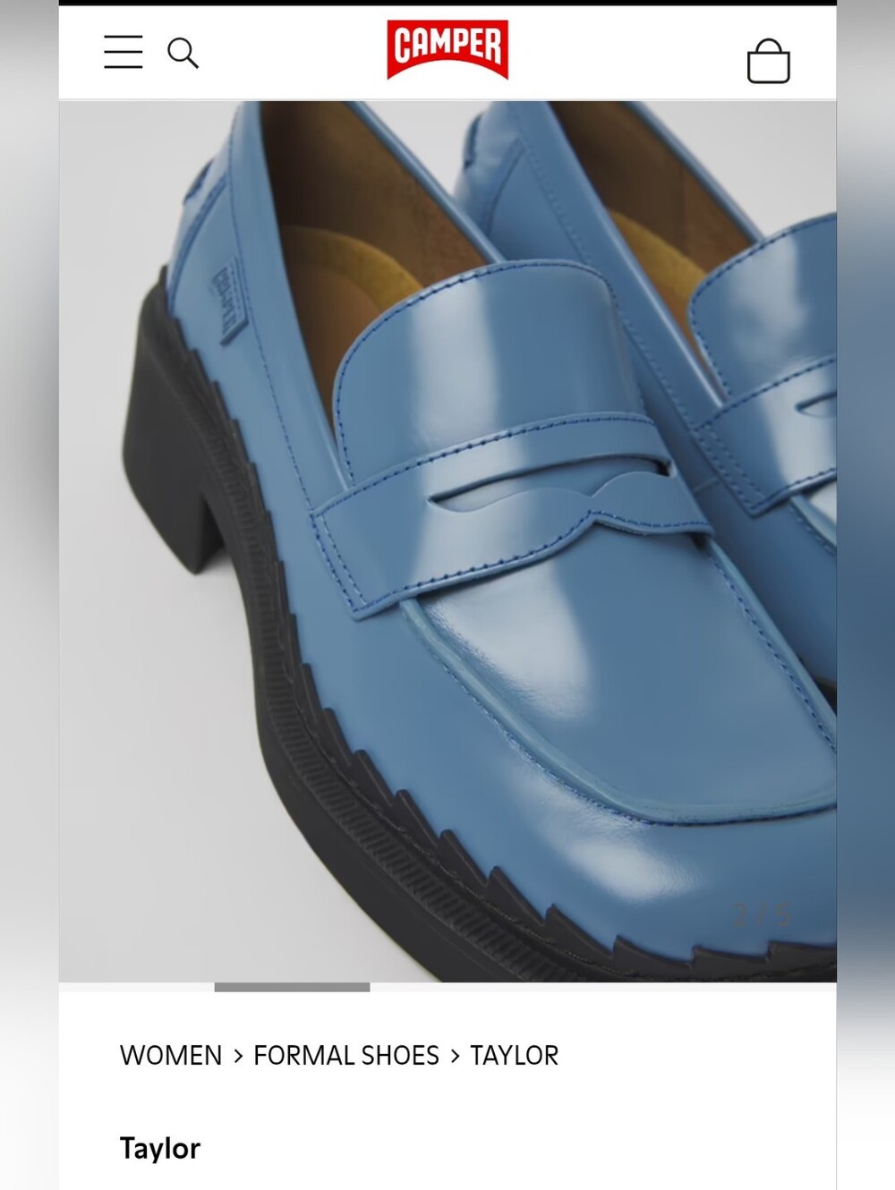 Camper Taylor Loafers Blue Size 39 Blue - Picture 3 of 7